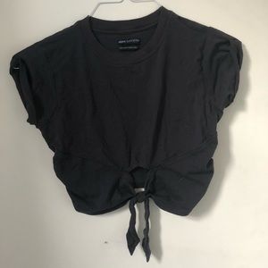 Dark Gray/Black Tie Crop Top